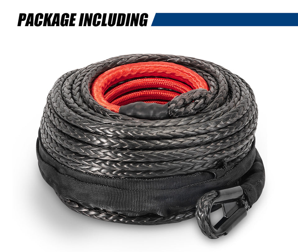 Winch Rope 10mm x 26m Dyneema SK75 Synthetic Rope Tow Recovery for WARN Offroad - KRE Group